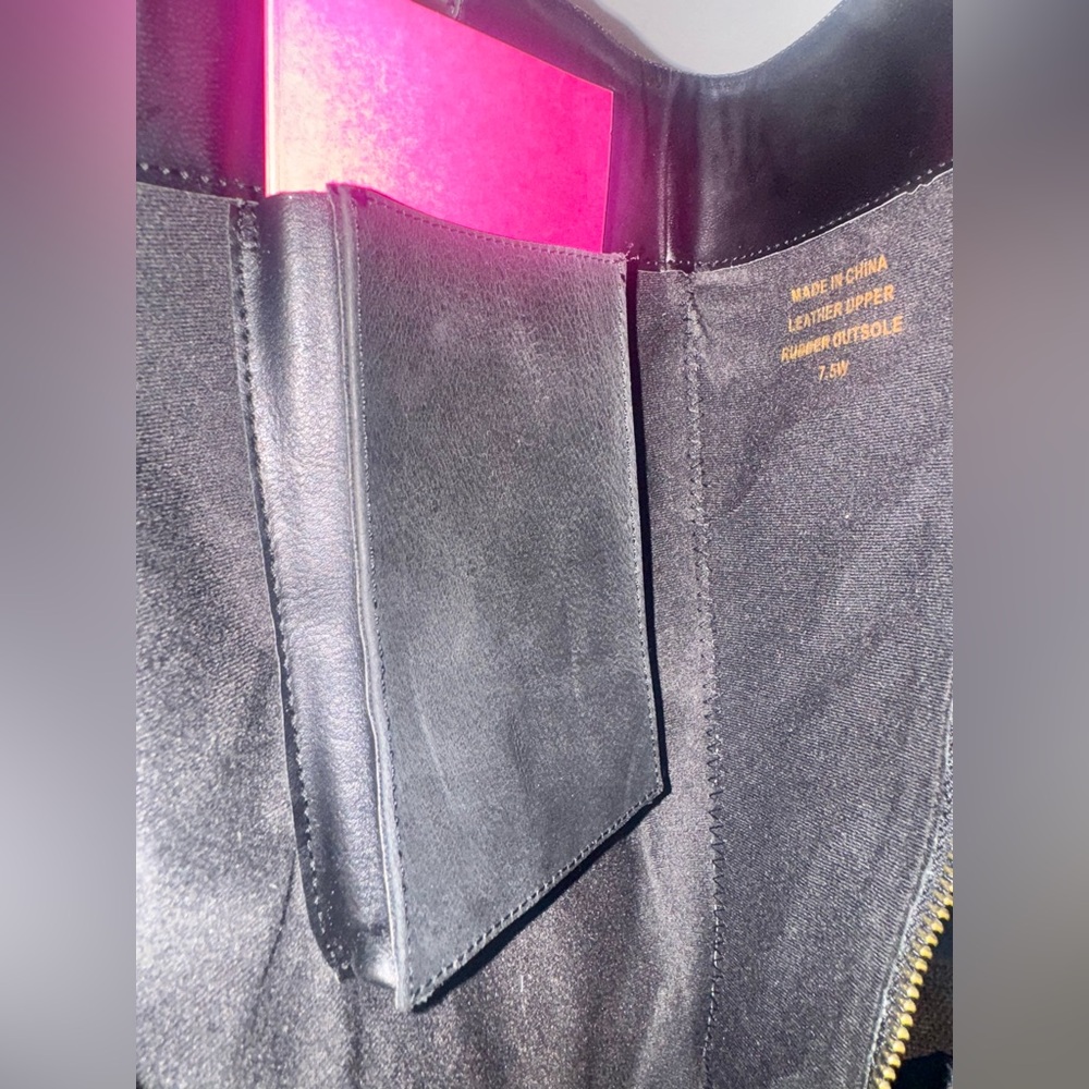 Black Knee-High Riding Leather Boots by Elizabeth Anne with “purse” pockets! - Picture 10 of 12